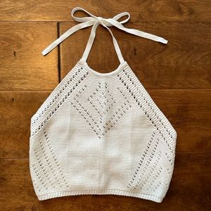 Garage white crochet top